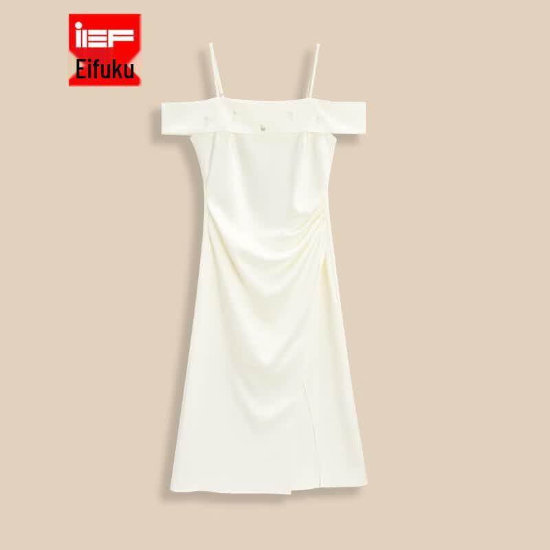 IEF 2026 Summer French Elegant Spaghetti Strap Maxi Dress M