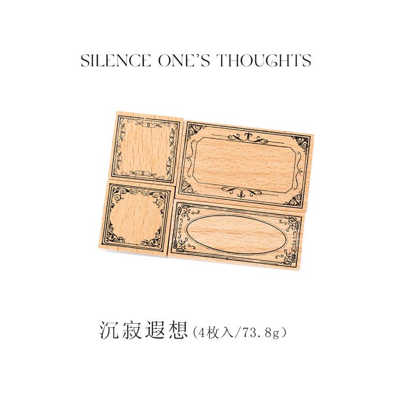 

3/4pcs Seal Set Border Theme Design Pattern Retro Versatile for DIY Handbook Greeting Cards Gifts Home Decoration