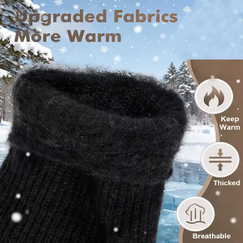 Winter Half Palm Warm Gloves,Indoor Outdoor Plush Knitted Gloves, Suitable for Indoor Writing Office Wear Decoration