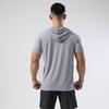 Men's Summer Quick-Dry Hooded T-Shirt - Ice Silk, Short-Sleeve, Elastic, Perfect for Fitness, Running, and Training.