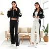 2025 European & American Y2K Striped Zipper Jacket & Casual Sportswear Set for Women
