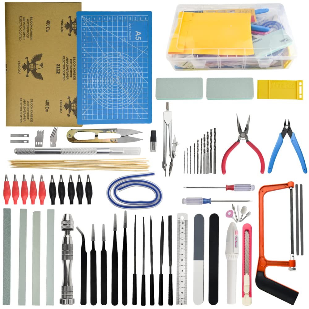 WMYCONGCONG Plastic Model Tool Tool Set for Plastic Includes Precision and a Knife Spare with Storage Box 81-Piece Set, Beginner's Modeling,