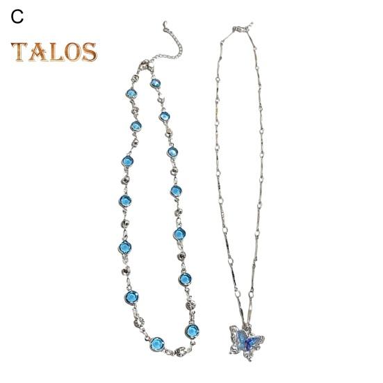 Kvinner Halskjede Faux Crystal Enkelt/Dobbeltlags Sommerfuglanheng Justerbar med utvidet lengde Ball Party Neck Smykker Bryllupschoker