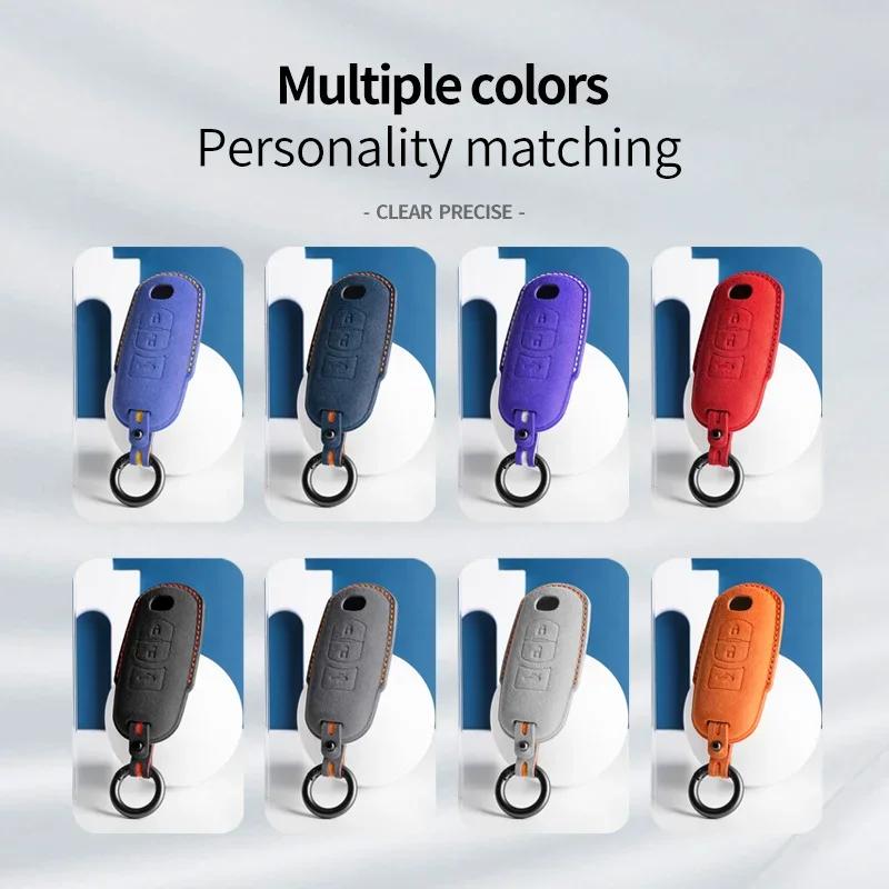 Interior Mouldings Alcantara Suede Car Key Case Cover For Mazda CX50 CX60 CX90 2 3 5 6 CX3 CX5 CX7 CX9 CX8 Keychain Remote Prote
