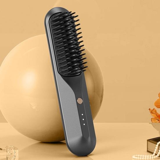 Prenosný vyhrievaný hrebeň na vlasy s 3 nastaviteľnými teplotami, rýchly ohrev, bezdrôtový hrebeň na vyrovnávanie vlasov, kefa na starostlivosť o vlasy bez poškodenia Kaderníctvo