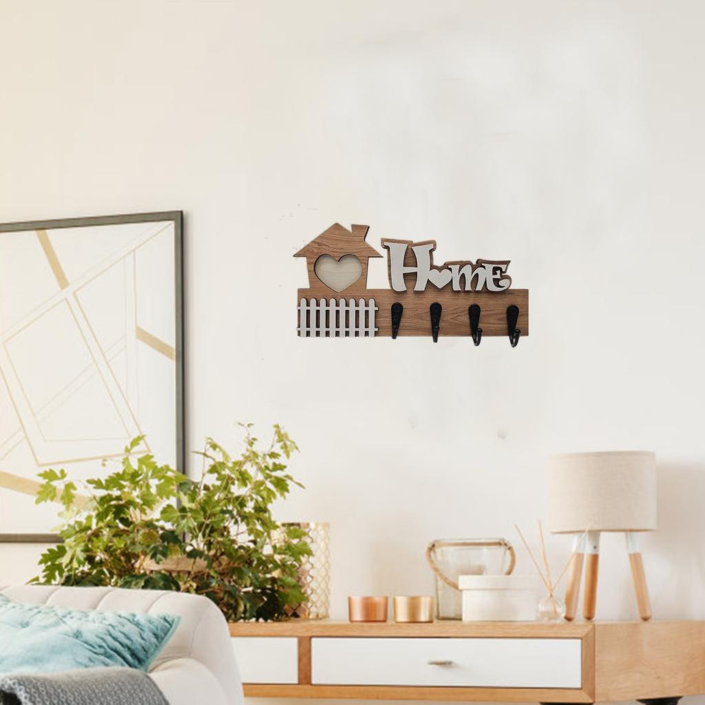 Wooden Hooks, Wooden Key Hooks, Entrance Hall Wall Decoration, Non-drilling Storage Rack Hooks