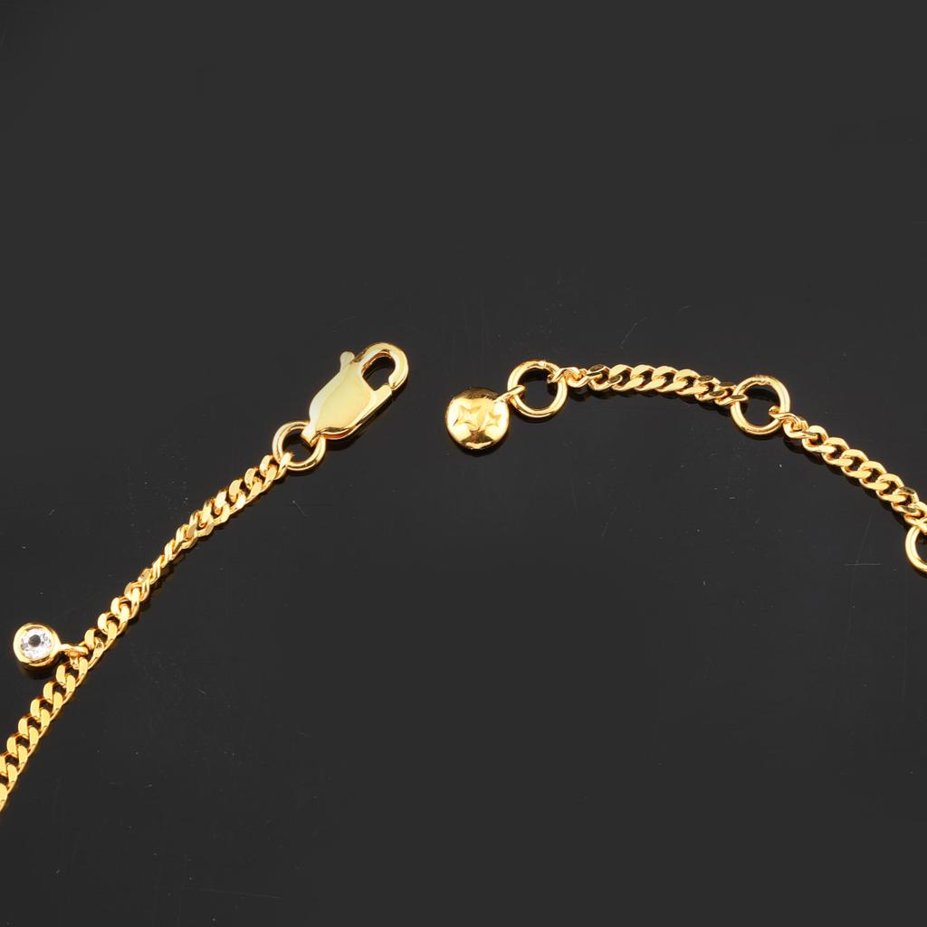 White Topaz Bracelet 925 Sterling Silver Gold Plated Jewelry Gift for Her