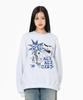 MOZMOZ Mincats Graphic Oversized Sweatshirt White Melange