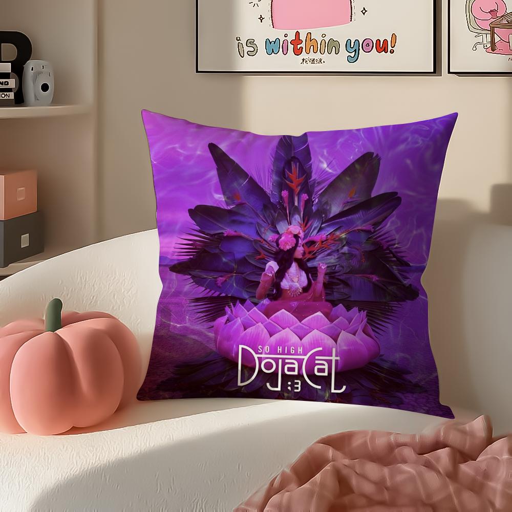 American Pop Rapper Singer Star DDoja Cat Cushion Cover Pillowcase Short Plush Invisible zipper Room Sofa Cushion Cover