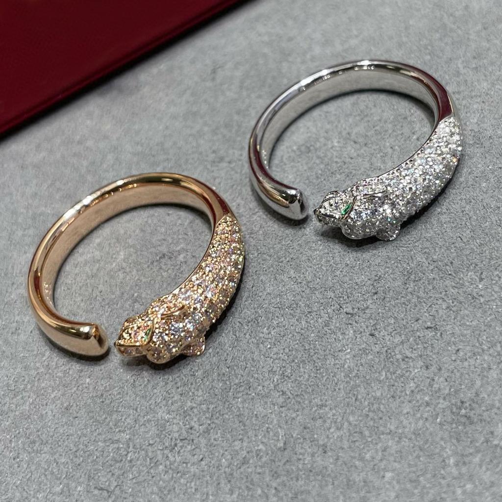 Hot Brand Vintage Women's Ring Luxury Jewelry For Women Designer 925 Sterling Silver Leopard Rings Fashion Lady Diamond Rings