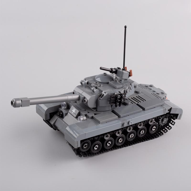 WW2 Military US M4 Sherman Tank Building Blocks M26 Pershing Army Soldier Figures Weapon War Scene Model MOC Bricks Boy Toy Gift