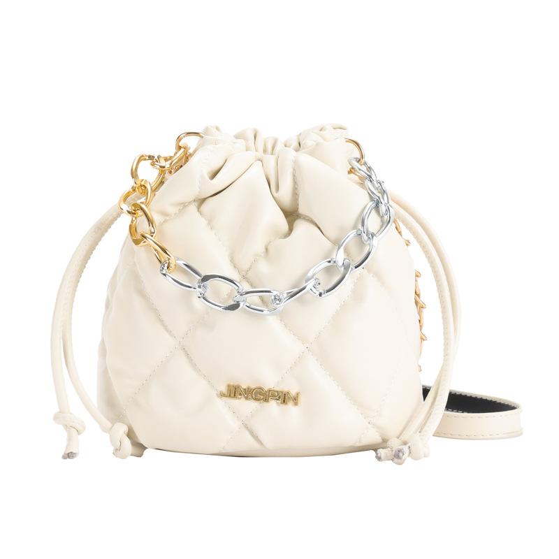 

Сумка-ромб простая текстура шнурок цепочка сумка-ведро для поездок на работу на плечо мессенджер шнурок дизайн one size fits all