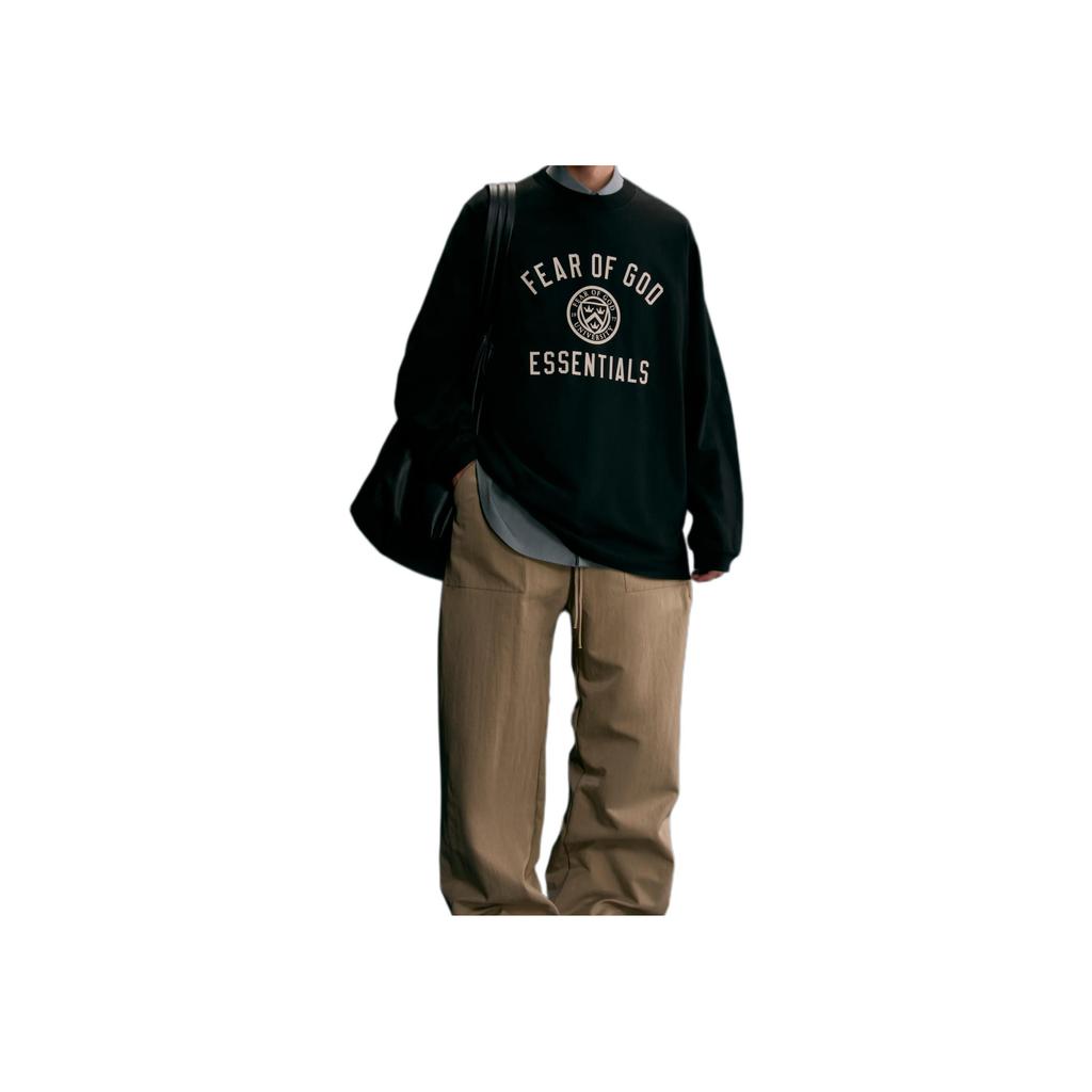 Fear of God Essentials Jersey Long-Sleeve Tee Black Men Tops 125HO244200F
