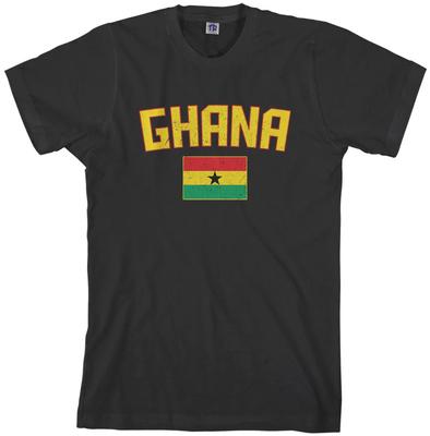 Threadrock Herren Ghana Flagge T-Shirt Ghana Accra Fußball