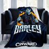 1pc, Pixar Onward Barley Blue Moon Biker Jacket Throw Blanket Home Decor, Couch Cover, Outdoor Blanket, Gift, Flannel Throw