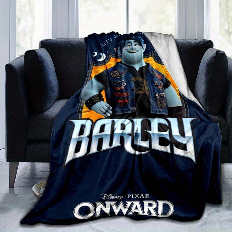 1pc, Pixar Onward Barley Blue Moon Biker Jacket Throw Blanket Home Decor, Couch Cover, Outdoor Blanket, Gift, Flannel Throw