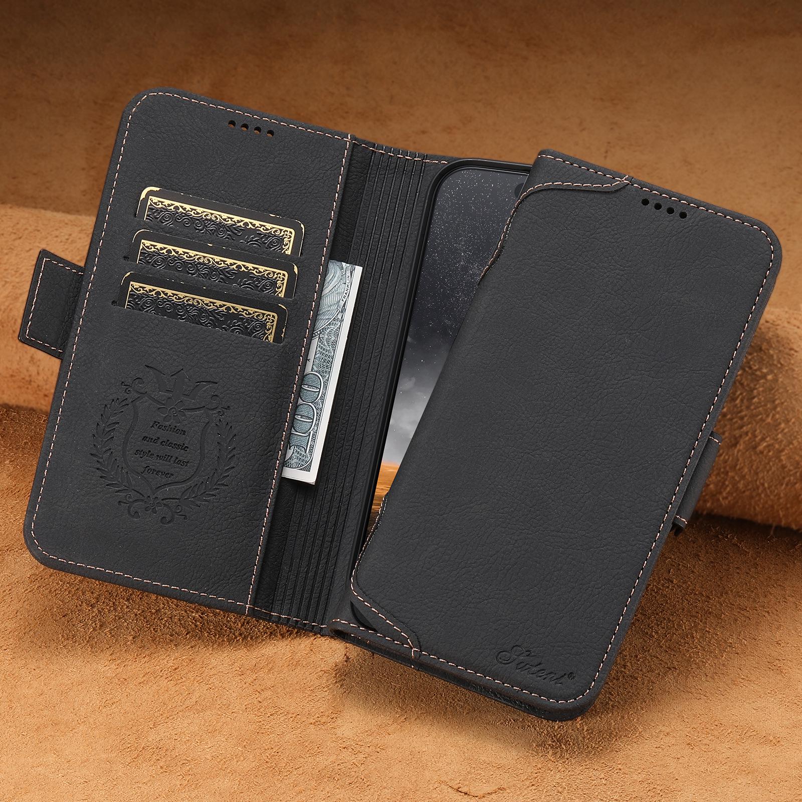 

iPhone 17 Pro/Samsung Leather Flip Case with MagSafe, Stand, and Card Slot Samsung S26 Ultra чорний