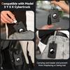 Key Card Holder for Tesla with AirTag Slot TNSNK Carbon Fiber Cover Protective Card Case with Keychain for Tesla Key 3 Y S X (Black)