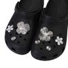 3D Metallblumen Schuhanhänger mit Strasssteinen & Perlen - Abnehmbare Luxus Croc Schnallen
