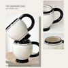 Hrnček na kávu 310 ml Minimalistický keramický hrnček na čaj Zosilnený retro čiernobiely hrnček na kávu s ergonomickou rukoväťou Pohár na džús, mlieko, vodu pre domácu kanceláriu