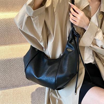 Design Kleine PU Leder Schulter Tasche Dame Handtaschen und Geldbörsen Frauen 2024 Y2K Koreanische Mode Einfarbig Umhängetasche