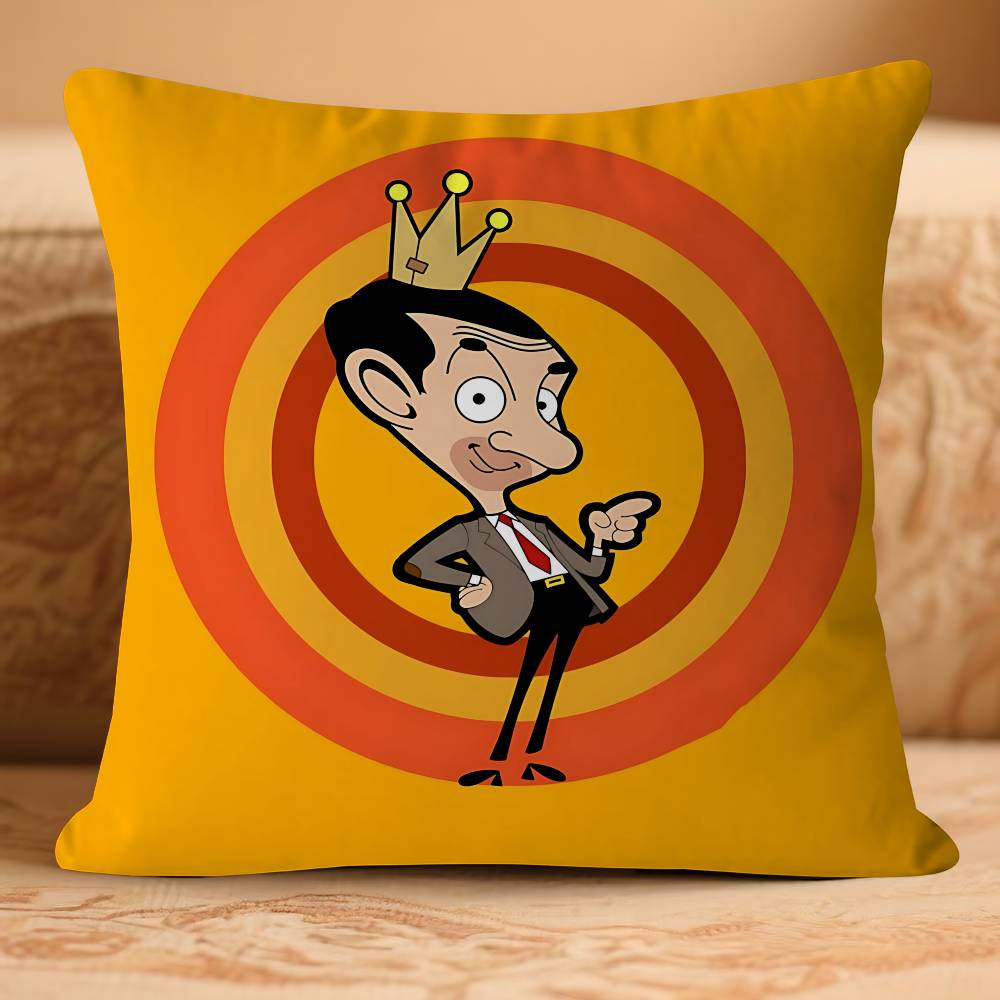 

Funny Cartoon Mr. BeanS Pillow Case Removable Washable Cushion Cover – All-Season Soft Linen 16x16Inch