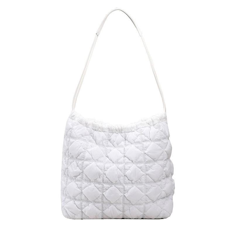 

2024 New Fashionable Simple Temperament All-match Korean Ring-style Large Multi-color Single-shoulder Cross-body Bag білий