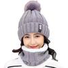 Winter Women's Plush Woolen Hat Outdoor Riding Warm and Cold Knitted Ear Protection Scarf Hat