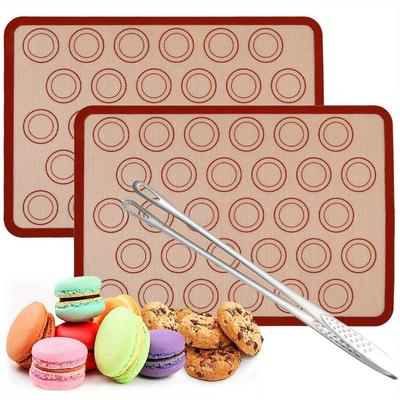 Non Stick Silicone Baking Mat Heat Resistant Anti Slip Stainless Steel Clip for Bread Cookies Pastry Baking Accessories Set