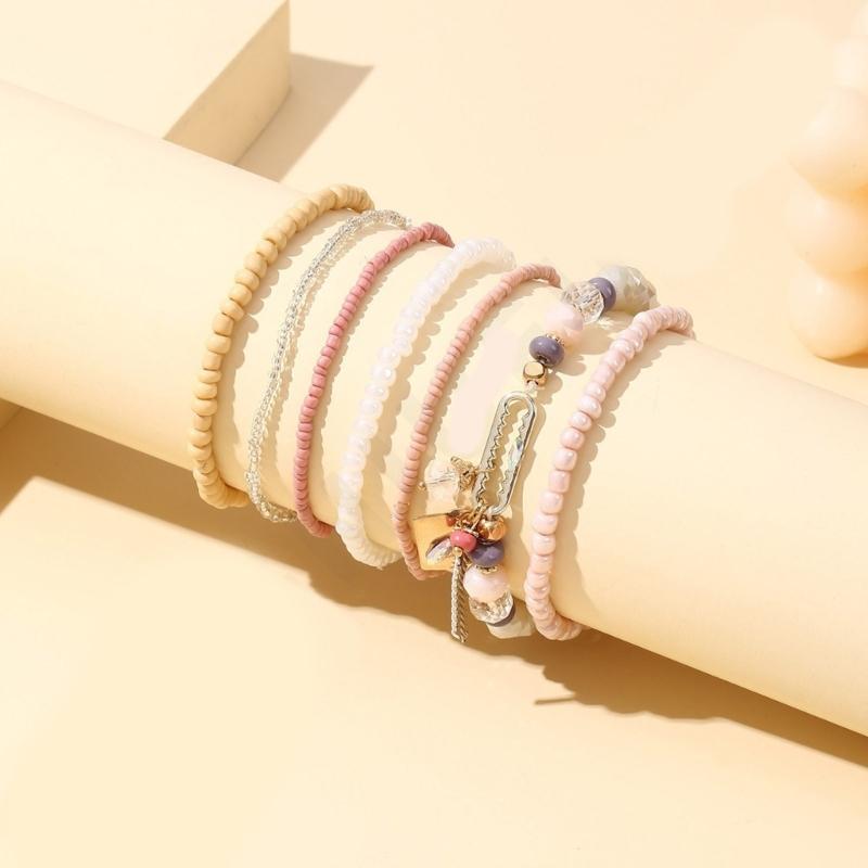 Stylish Glass Multi-Layer Bracelet Stacking Statement Bracelets Fashionable and Comfortable Jewelry for Women and Girls