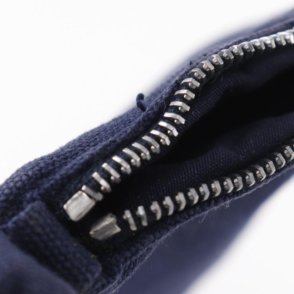 HERMES Bolide pouch 25 Pouch Navy blue Cotton canvas unisex Used