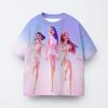 T-shirt Anime Kpop Witch Hunting Group 3D Printing Children's T-shirt Fashion Casual Cartoon T-shirt Girls' Children's Clothing