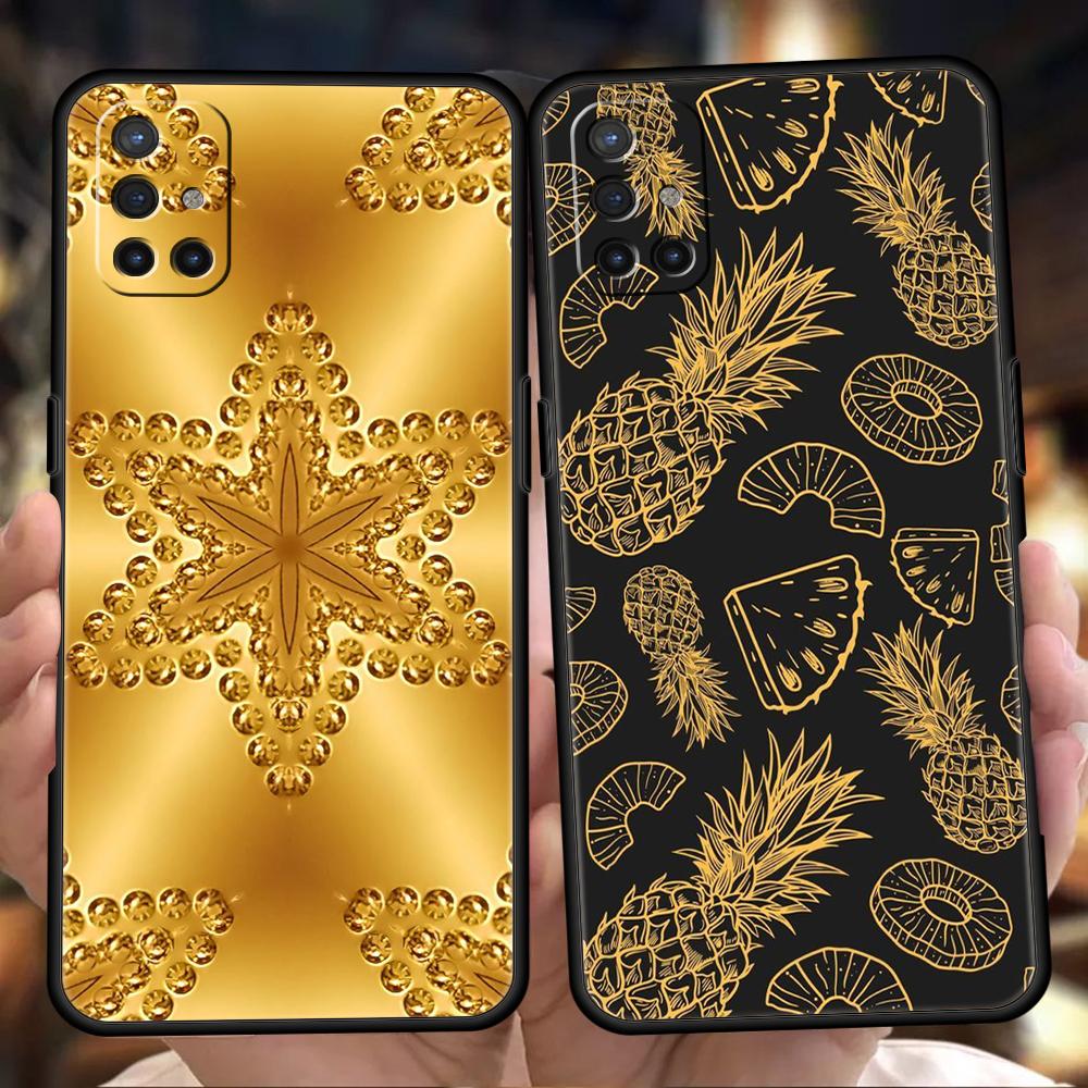 Gold Foil Art Phone Case for Oneplus 11 10T Nord N100 N10 10 7 8 9 9R 7T 8T N200 CE 2 9RT Pro 5G Silicone Cover Shell Capas Bags