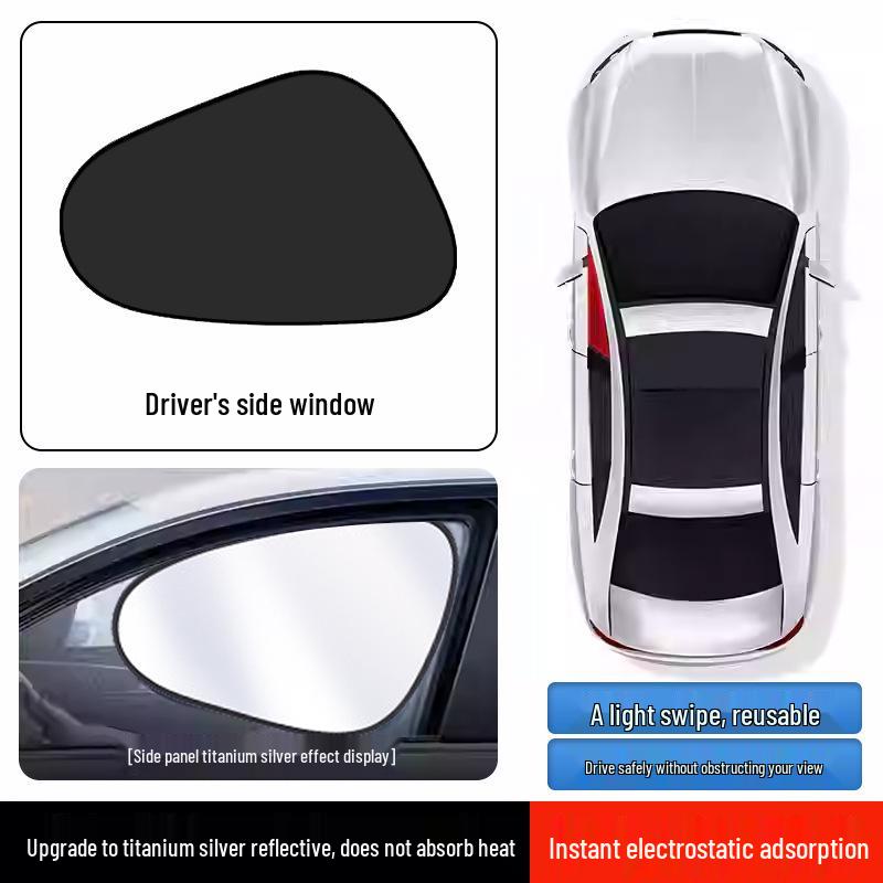 Magnetic Car Side Sunshade: UV Protection, Heat Insulation, Clear View Sunshade Curtain