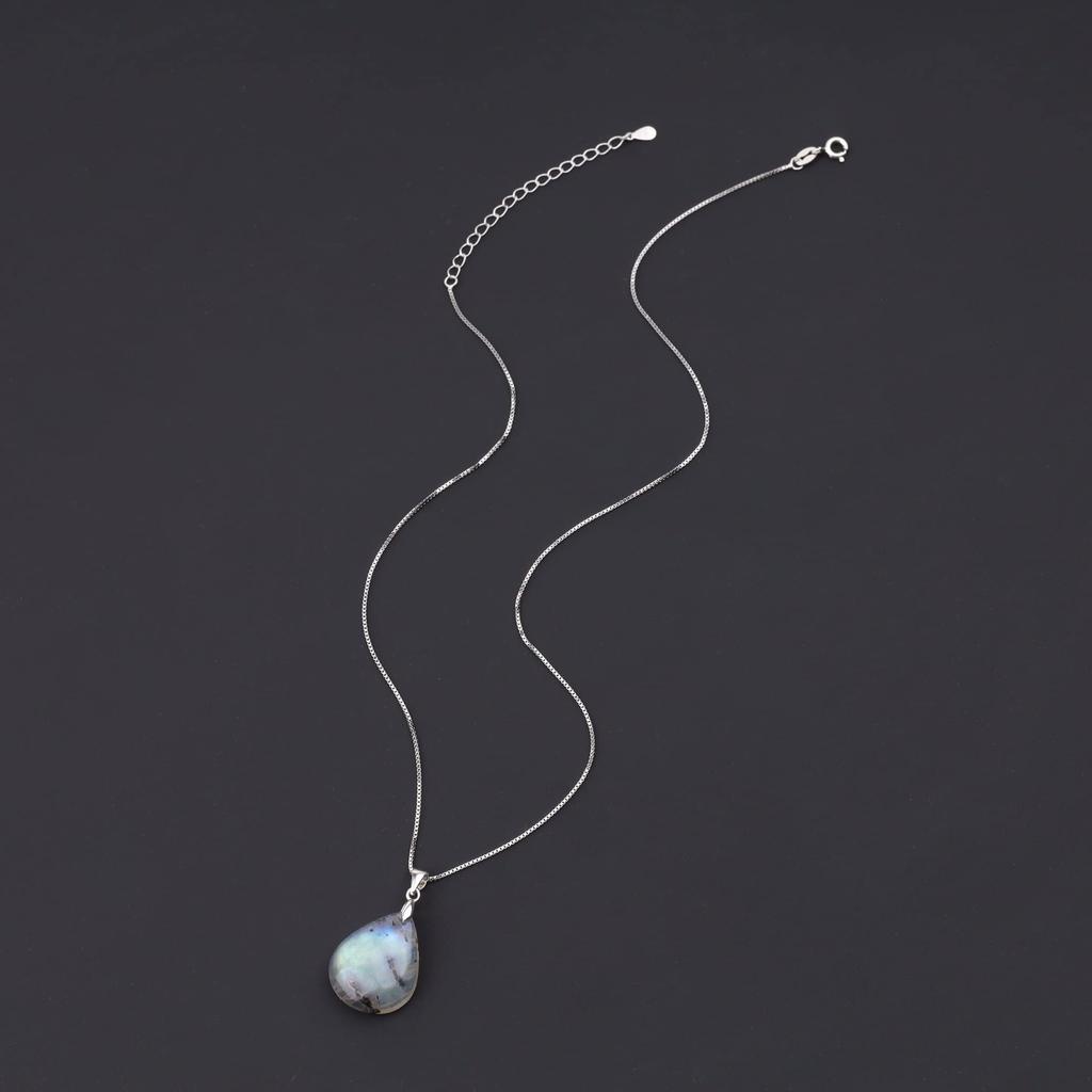 Labradorite Teardrop Power Stone Necklace for Women [COAI]
