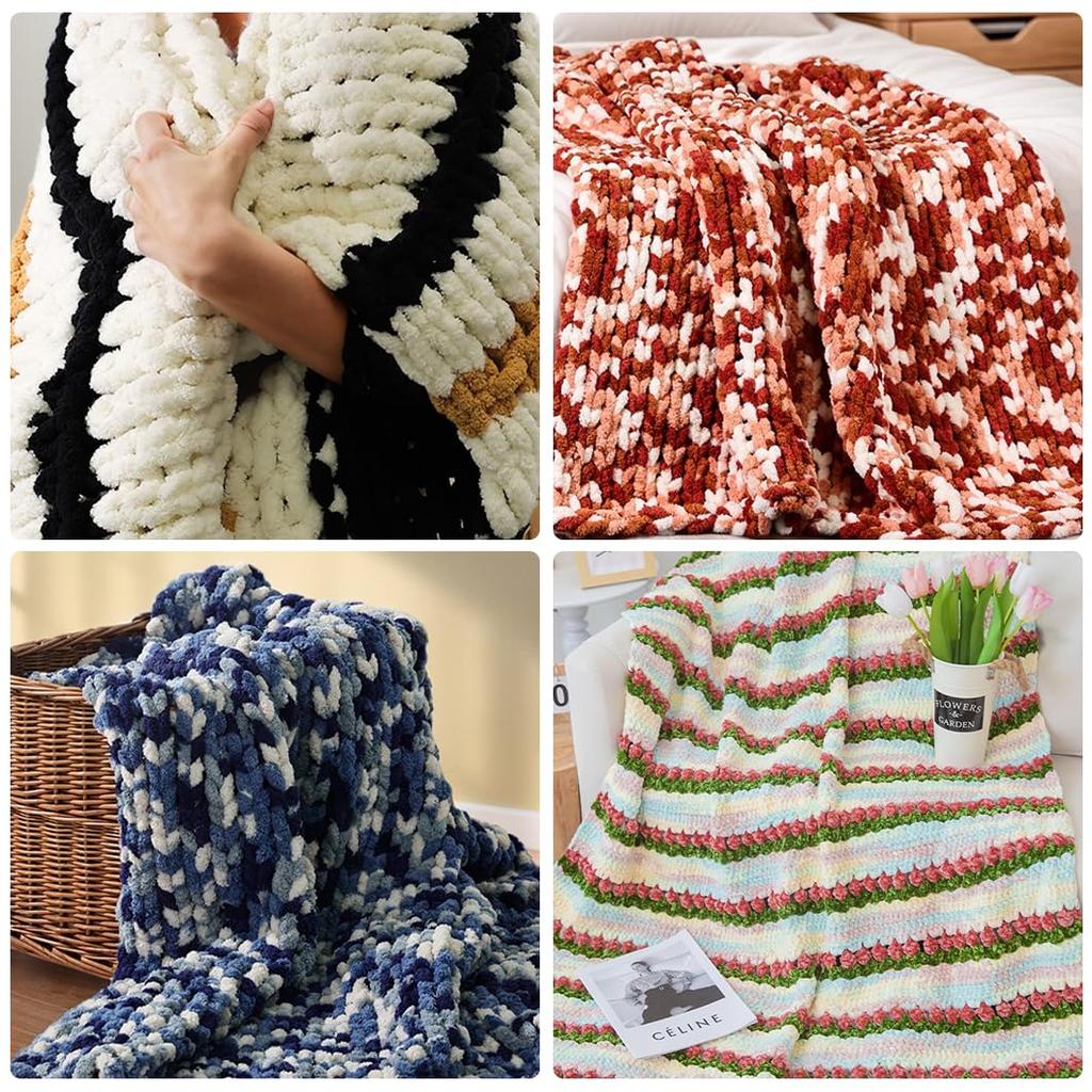 Rolin Roly Kitten Chunky Chenille Approximately per Chenille Wool Handmade Crochet DIY Ice Strip Knitting Weaving Plush Hand Weaving Knitting Pet