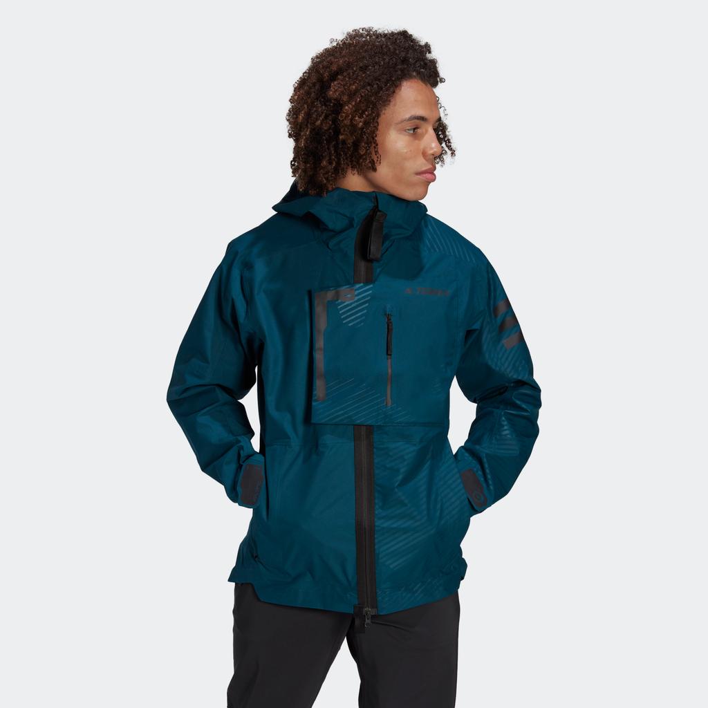 Adidas Outdoor Casual Sports Zip Hooded Long Sleeve Waterproof Jacket Men Jacket Dark-Green HB4064