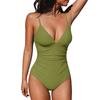 Women's V-Neck Slim Fit Quick Dry Vacation One-Piece Swimsuit