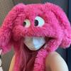 Kawaii Big Eyes Puppy Bag Hat Female Cute Funny Big Ears Cold Warm Plush Hat