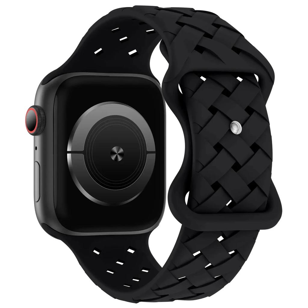 Silicone Strap for Apple Watch Band Ultra 2 49mm 46mm 45mm 44mm 42mm Sport Breathable Bracelet For IWatch Series 10 9 8 7 6 SE 5
