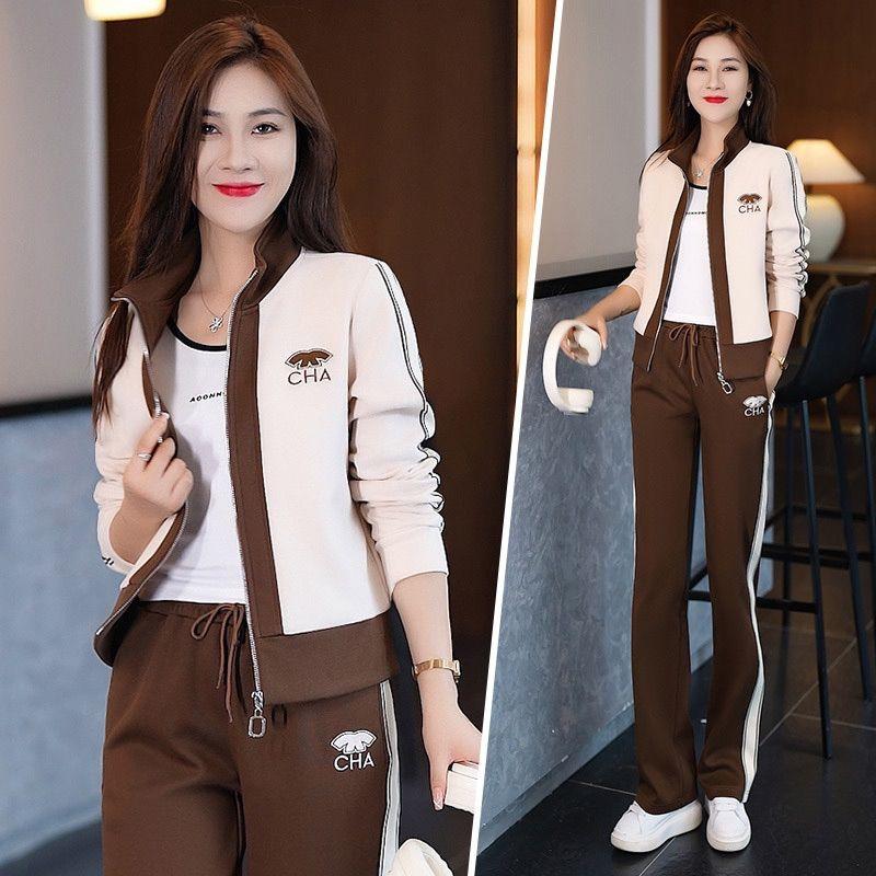 

Модный спортивный костюм женский весна-осень 2024 новинка трендовая строчка облегающий на молнии повседневный свитшот комплект из двух предметов 805 Coffee 4XL Recommended 72.50 kg-80.00 kg