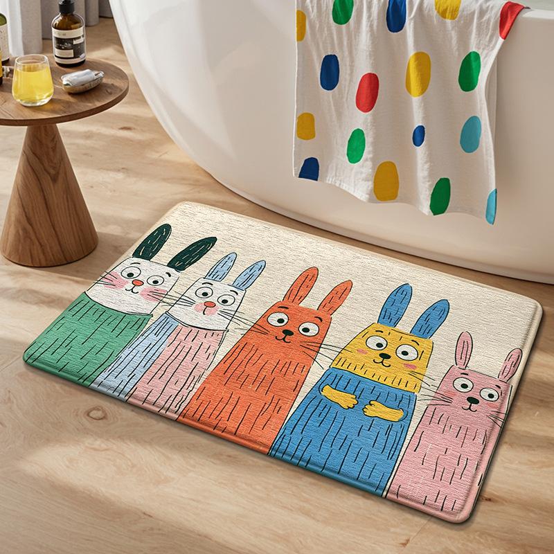 2026 Bathroom Household Toilet Non-slip Foot Mat Mat Absorbent Floor Mat Nordic Bathroom Door Quick Drying Mat