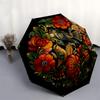 1pc Floral Art, Birds, Circular Design Umbrella with Plastic Handle,Compact & Stylish,Suitable for All Seasons YS331096