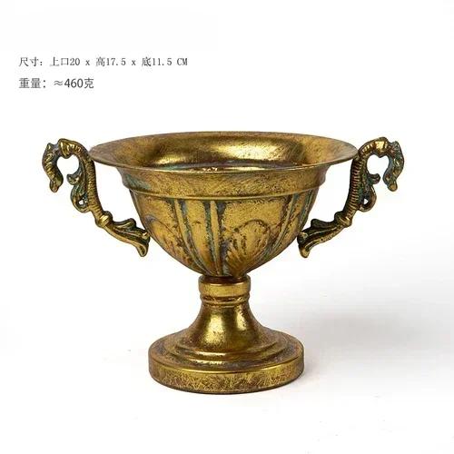 Household Classic Stemware Flower Ware Classic Vintage Vase Huaweng Flower Pot Iron Flower Arrangement Ware Photo Display