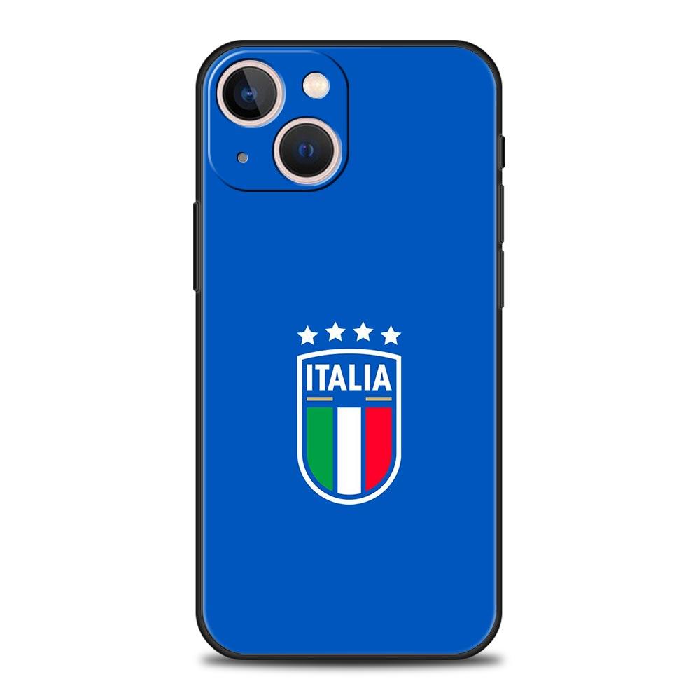 Luxury Phone Case For Apple iPhone 11 15 14 Pro MAX 12 13 7 8 Plus X XR XS MAX SE Silicone Black Cover Funda ITALY Flag
