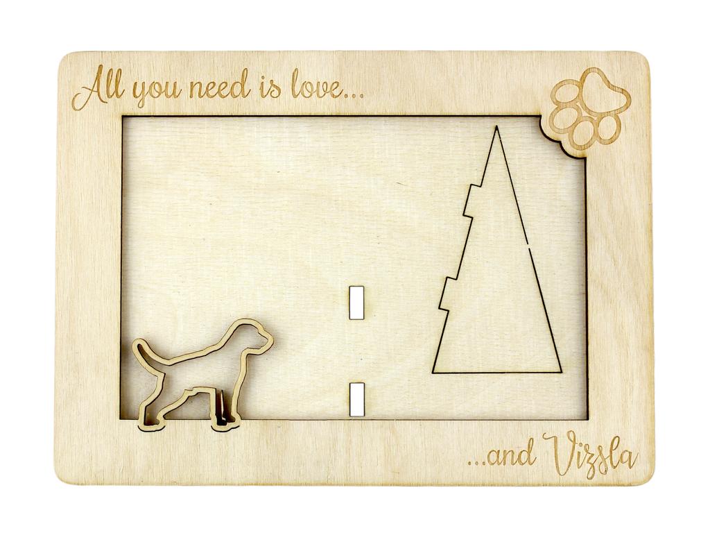 Vizsla – Photo frame, engraved wooden frame | Art-Dog