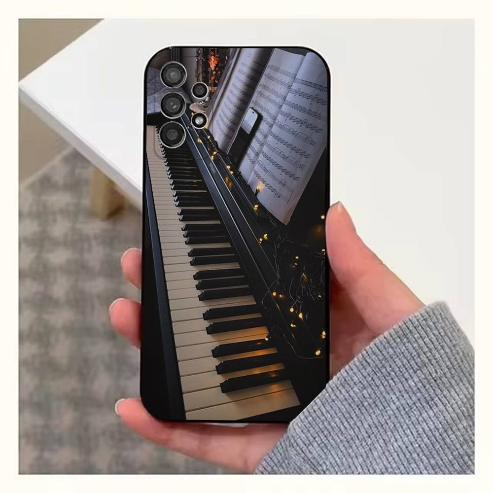 Keyboard Art Piano Phone Case For Samsung S25,S24,S23,S22,S20,S21,S10,Ultra,Plus,Lite,FE,Soft Silicone Black Cover