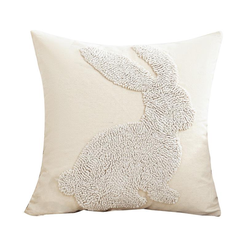 

Easter Bunny Ring Embroidered Pillowcase Cojines Cartoon Embroidered Cushions Cover Decor Living Room Sofa Pillowcases 45x45cm 45x45cm