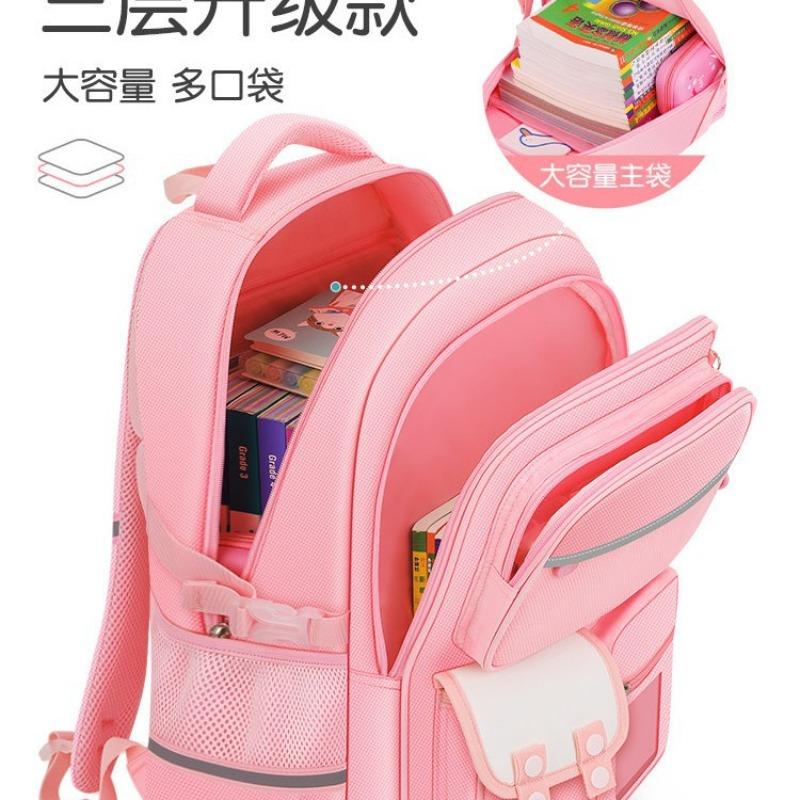 School Bag Large Capacity Children's Spine Care Girls Three To Six New First-class Lightweight Boys' Spine Care School Bag