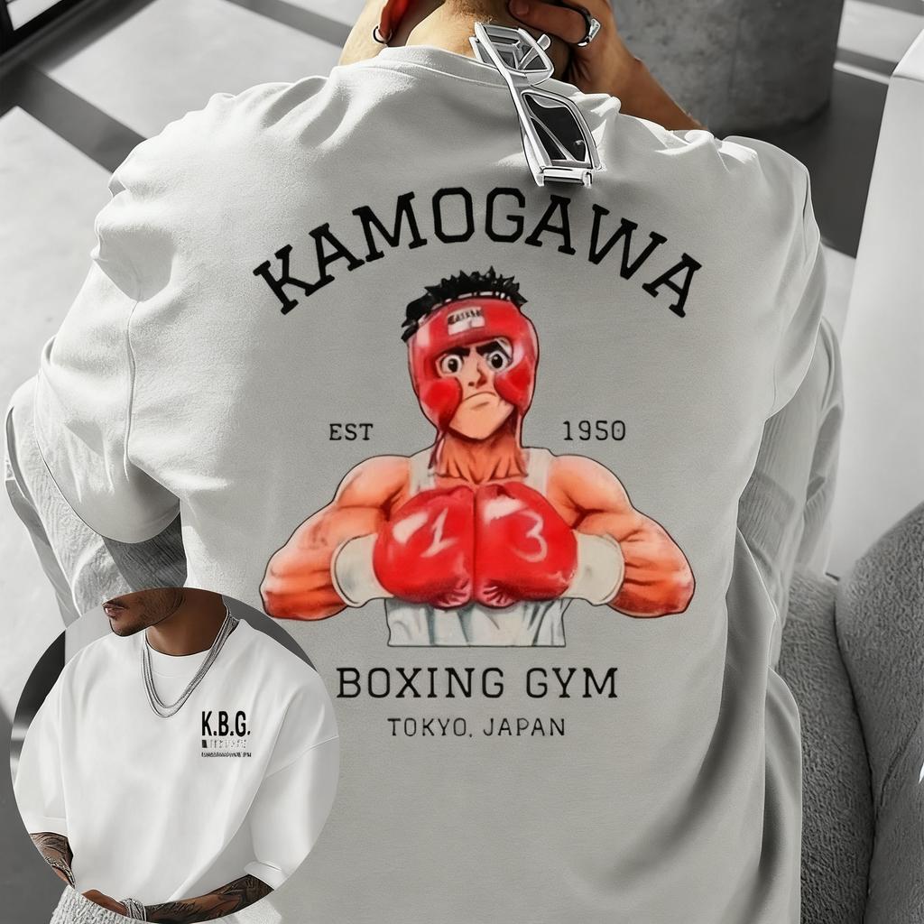 2025 Sommer Anime Hajime No Ippo Kamogawa Boxstudio 100% Baumwolle Nach T-Shirt Herren Makunouchi Takamura KGB Kleidung Streetwear